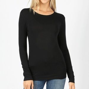 Soft Cotton Long Sleeve Fitted Top